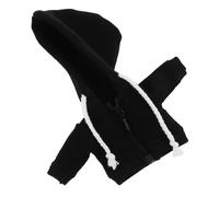 FRCOLOR Mini Felpa con Cappuccio per Bambole Piccole in Tessuto Morbido Miniatura per Accessori Gioco Dress Up Bambole Cappuccio Nero