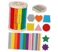 FRCOLOR Montessori Giocattoli Legno per Ordinamento Colori per Anni Secchiello Portatile con Colorati Educativo per Sviluppo Abilità Sensoriali e Coordinazione Manuale