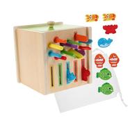 FRCOLOR Montessori in Legno per Anni Puzzle Educativo e Colori con Animali Marini Bastoncini e Giocattolo Sviluppo e Coordinazione Manuale