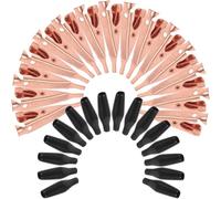 FRCOLOR Morsetti a Coccodrillo in Rame e Acciaio 15 Pezzi, Clip Metalliche Mini con Ganasce Lisce per Test Elettrici, Supporto Saldatura Fai da Te per Uso Domestico e Colore Casuale