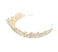 FRCOLOR Nuziale Copricapo Da Sposa Per Banchetti Chiesa Di Strass Regina D'epoca Di Ragazza Lucida Copricapo Della Della Ragazza Sposa Lucida Golden Lega