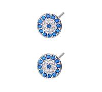 FRCOLOR Orecchini Donna Occhio Maligno in Rame con Pietre Blu, Accessori Fashion per Party e Laurea, Design Elegante e Facile da Abbinare ai Vestiti