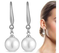 FRCOLOR Orecchini Pendenti per Donna Perle Artificiali, Leggeri e Luminosi, Gioielli Eleganti da Sposa e Feste, Design Raffinato per Look Versatile