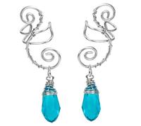 FRCOLOR Orecchino Clip per Elfi Pendente in Cristallo Clip per Orecchie da Ragazza senza Piercing Ornamenti per Orecchie da Indossare per Feste e Matrimoni