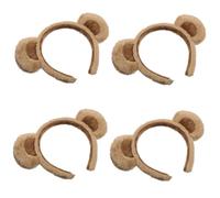 FRCOLOR Orso Cerchietto 4 Pz Fascia Dell'orecchio Dell'orso Orecchie Del Costume Cappello Cerchietti Per Ragazze Decorazioni Per Feste Per Ragazze Decorazione Dei Di Stoffa Foto Prop Tessuto Brown