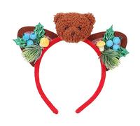 FRCOLOR orso fascia ragazze bande Carino gruppo musicale Cerchietto con orsacchiotto natalizio fascia per dei cartoni animati di natale copricapo da festa tessuto Light Brown