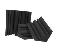 FRCOLOR Pannelli Acustici Fonoassorbenti Angolari 12x12x24 Cm Set da 4 Pezzi in Schiuma Ignifuga Nera per Isolamento Acustico Studi Musicali Home Theater Podcast