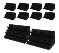 FRCOLOR Pannelli Fonoassorbenti da Parete in Spugna Ignifuga 12x12x24 Cm, Set 10 Pezzi per Trattamento Acustico in Studio, Trappole per Bassi Angolari per Sale Musica, Sale