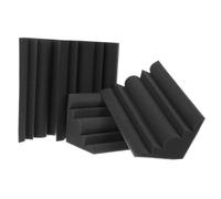 FRCOLOR Pannelli Fonoassorbenti in Spugna a Cuneo 4 Pezzi 12x12x24 Cm Neri, Pannelli Acustici Per Isolamento in Studio, Home Theater e Uffici, Set Di Trappole Per Basso Ad Alto Assorbimento Acustico