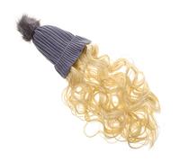 FRCOLOR Parrucca a maglia berretto invernale con estensioni dei capelli cappello lungo riccio berretto parrucca cappello lunghi capelli ricci parrucca capelli corti tessuto peronospora copricapo ricci