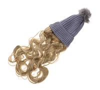 FRCOLOR Parrucca a maglia per capelli umani Parrucche per cappelli da donna per capelli ricci Estensione dei capelli cappello Ricci parrucche sbattute parrucche bianche cappelli in tessuto di