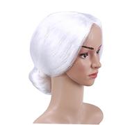 FRCOLOR Parrucca Mrs Santa Da Vecchia Signora in Fibra Riusabile Con Chignon Accessorio Cosplay Per Halloween Natale e Feste Costume Divertente Per Adulti e Ragazzo Ragazza