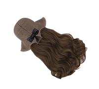 FRCOLOR parrucche hallowen cappello con parrucca cappello da pirata a lunga e riccia per a lunga Filo ad alta temperatura Khaki