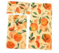 FRCOLOR Pellicola Alimentare in Cera D'api Biologica Riutilizzabile, Panno Cerato in Cotone Per Conservazione Alimenti Freschi, Ecologico Per Casa e Ristorante, Confezione Da 3 Fogli Arancioni