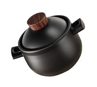 FRCOLOR Pentola di Terracotta per Cucinare 2,5l con Coperchio, Casseruola in Ceramica Resistente al Calore con Manici Spessi, per Zuppe e Stufati in Casa