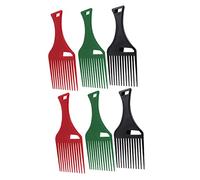 FRCOLOR Pettine Afro a Denti Larghi Pettine per per Parrucca Districante Set da 6 Pezzi per Donne E Uomini Nero Verde Rosso