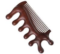 FRCOLOR Pettine in Legno Denti Larghi per Capelli Spessi e Ricci Massaggiatore del Capelluto Design Ergonomico Districante Portatile senza Elettricità Statica