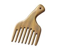 Frcolor Pettine in legno fatto a mano anti statico in legno di sandalo profumo pettine con comoda maniglia regali per le donne (dente largo)