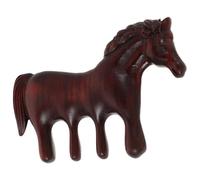 FRCOLOR Pettine Massaggiante per Cute in Legno Testa a Forma di Cavallo, Strumento Gua Sha Compatto per Massaggio Rilassante, Spazzola Naturale Portatile per Benessere Quotidiano