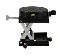 FRCOLOR Piattaforma Elevatrice a Cremagliera in Alluminio Regolabile 360° Supporto Livellatore Antiruggine per Uso Laboratorio e Officina Professionale, Tavolo di Sollevamento Base