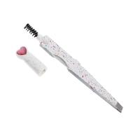 FRCOLOR Pinzetta Obliqua in Acciaio Inossidabile per Sopracciglia da Donna Pennelli per Occhi e Spazzola per Sopracciglia Pinzette Pinza e Spazzola per Ciglia