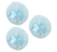 FRCOLOR Piumino Da Cipria in Peluche 3 Pezzi Nodo a Fiocco, Soffice e Riutilizzabile Per Applicazione Di Cipria Libera Su Viso e Corpo, Accessorio Trucco Per Ragazzo Ragazza