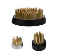 FRCOLOR Porta Aghi per Fissaggio Floreale 3 Pezzi Spilli in Rame da 23-34 Mm e Base in Gomma, Supporto per Composizioni Floreali Riutilizzabile per Fioristi e Decorazioni Casa