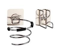 FRCOLOR Porta Asciugacapelli Da Parete Senza Foratura Argento Supporto Per Lavabo Salvaspazio Per La Casa