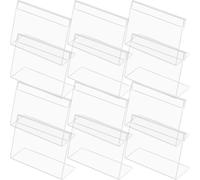 FRCOLOR Porta Cartelli Acrilico Vuoto 20 Pezzi, Numeri da Tavolo Riutilizzabili per Matrimoni, Feste e Banchetti, Supporto Segnaposto Leggero per Casa e Hotel, Dimensioni 60x40x28mm