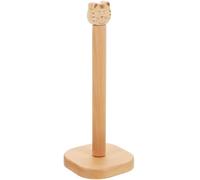 FRCOLOR Porta Rotolo da Cucina in Legno a Forma, Supporto Verticale per Carta da Cucina e Bagno Stabile e Organizzatore da Tavolo Beige