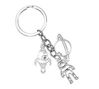 FRCOLOR Portachiavi Astronauta Spaziale in Acciaio Resistente Ciondolo da Appendere alla Borsa o Zaino Design Elegante e Creativo per Regalo