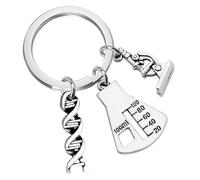 FRCOLOR Portachiavi Chimico Ciondolo a Microscopio Dna Accessorio Portachiavi Resistente per Insegnante di Scienze e Appassionati di Scienza Forense Decorazione Creativa per Chiavi