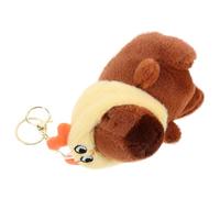 FRCOLOR Portachiavi Peluche Capybara Cartoon con Cappello Morbido e Resistente Ciondolo Decorativo per Borsa Zaino e Chiavi Gadget Compleanno Unisex