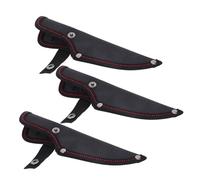 FRCOLOR Portacoltelli in Oxford Nero 17,7 CM Chiusura a Bottone Automatico Custodia per Coltelli da Taglio Set 3 Pezzi per Campeggio Cucina e Viaggi