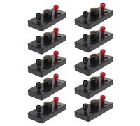 FRCOLOR Portalampada a Vite per Fisica 10 Pezzi Base in Plastica Morsetto di Collegamento a Vite Attrezzatura Didattica per Laboratorio Elettrico e Sperimentale