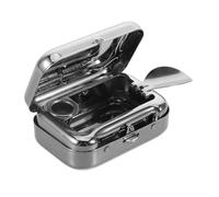 FRCOLOR Posacenere Portatile da Viaggio in Acciaio Inox Resistente con Coperchio Sigillato Antivento Mini Tascabile per Sigarette e Sigari per Auto Esterni e Viaggi
