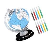 FRCOLOR Puzzle 3D per Globo Fai da Te Giocattolo Educativo per Apprendimento Geografico e Decorazione da Tavolo Set Creativo Pennello per Pittura e Assemblaggio Sicuro