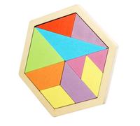 FRCOLOR Puzzle Educativo in Legno per Puzzle Geometrici Colorati Didattico per Sviluppo Cognitivo e Manuale Sicuro e Levigato per Età Anni