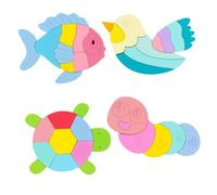 FRCOLOR Puzzle in Legno Forma Colorato Educativo Sensoriale per Intelligente per Allenare Memoria e Coordinazione Occhio Mano