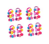 FRCOLOR Pz scrunchie con palline di pelo per bambini soffici titolari di coda di cavallo elastico per hair clip hair pin accessori per per bambini accessorio per
