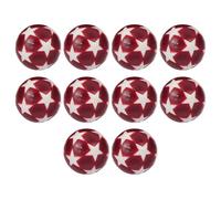 FRCOLOR Ricambio Calciobalilla 10 Pezzi in Plastica 31mm Motivo a Stella Rosso Scuro e Bianco, Accessori Sostitutivi per Mini Calcio Balilla da Tavolo, Palloni Leggeri e Resistenti
