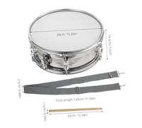 FRCOLOR Rullante Marching in Acciaio Inossidabile Regolabile con Doppio Kit Percussioni per Adulti Bacchette e Tracolla Inclusi per Bande e Eventi Professionali