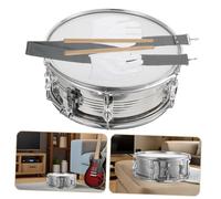 FRCOLOR Rullante Professionale in Acciaio Inox con Doppio Tracolla Regolabile e Bacchette Kit Completo per Adulti e Bande Musicali