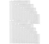 FRCOLOR Sacchetti per Vestiti Cerniera 10 Pezzi, Borsa Porta Abiti Sigillata in Plastica Trasparente Spesso, Organizer per Viaggi e Campeggio, Set Multitasche Resistenti 20x28-40x50 Cm