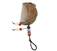 FRCOLOR Sandalwood Hair Comb Mini, Pocket Comb with Carved Bunny Pattern, Mini Travel Hair Brush