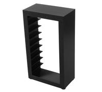 FRCOLOR Scaffale Porta Cassette Audio a Torre, 10 Posti, Plastico Nero