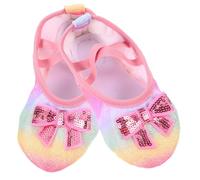 FRCOLOR Scarpe da Balletto per Bambina con Decorazione Glitterata Morbida Suola Antiscivolo Leggere e Traspiranti Adatte per Balletto Jazz e Danza Contemporanea Facili da Indossare