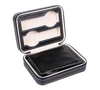 FRCOLOR scatola dell'orologio organizzatore di archiviazione per orologi astuccio con cerniera custodia per io organizzatore di i della cassa dell'io Nero