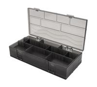 FRCOLOR Scatola Organizer Parrucchiere Doppia Faccia Compatta per Accessori Capelli con Scomparti Divisi Custodia Professionale Portatile per Forbici Pettini Fermagli e Elastici Nero