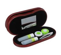 FRCOLOR Scatola Per Occhiali in Pu Antipolvere e Resistente Specchio Incorporato e Doppio Per Occhiali e Lenti a Contatto Per Uso Esterno e Portatile Da Inserire in Tasca Portafoglio Zaino